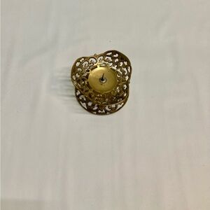 VINTAGE BRONZE CHERUB CANDLE HOLDER B7